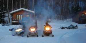 Sleds on a cool winter morning